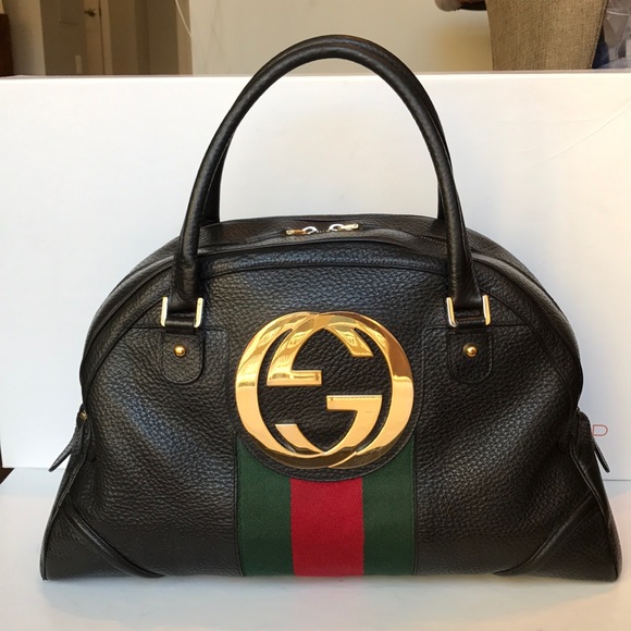Gucci Handbags - Gucci Blondie Bowler authentic! Black leather web
